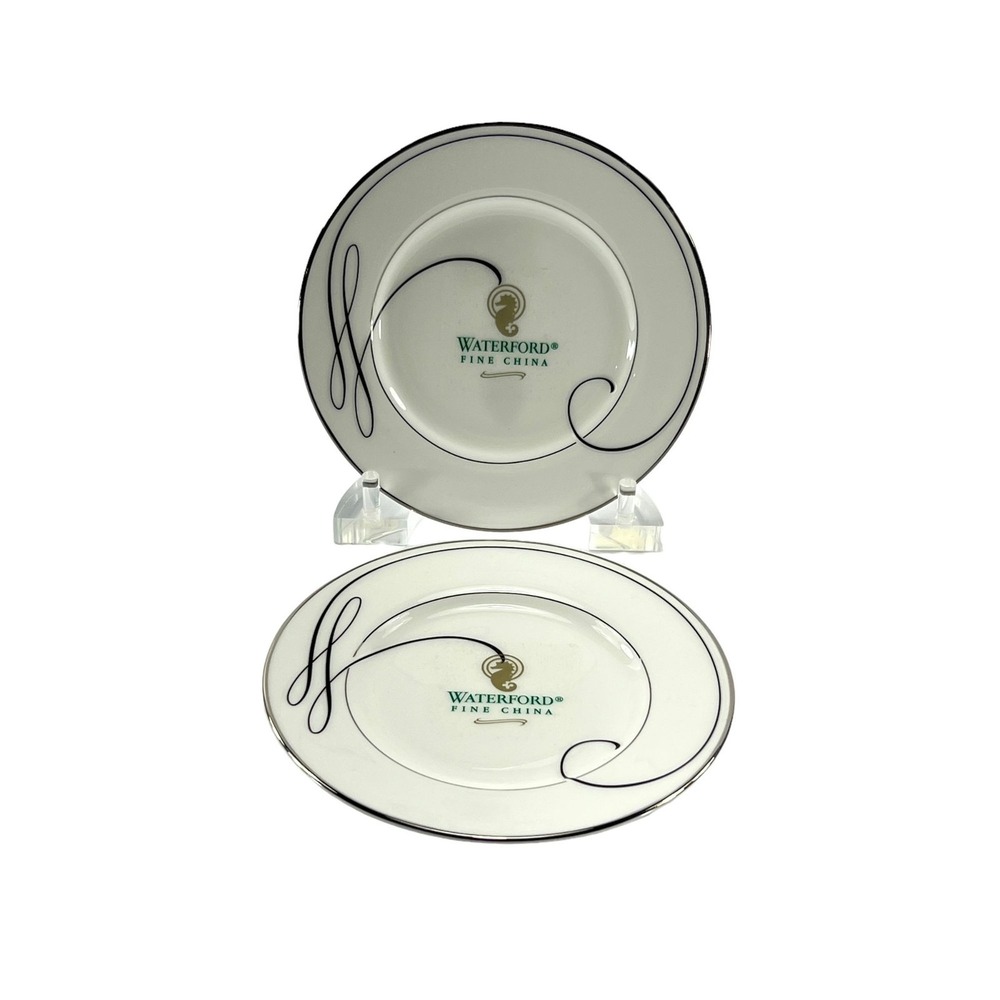 Waterford Ballet Ribbon  Bread Plates 6" Set Of 2  Fine Bone China Made In Japan
